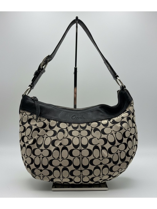 Coach Handbags - Vintage Coach Soho Pleated
Signature C Hobo Bag Canvas &
Leather Black Khaki